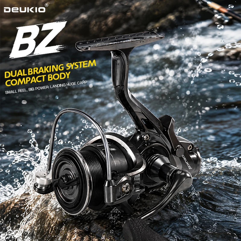 Trolling Reel - DEUKIO Kompakte Spinnrolle mit Doppelbremse 5.1:1